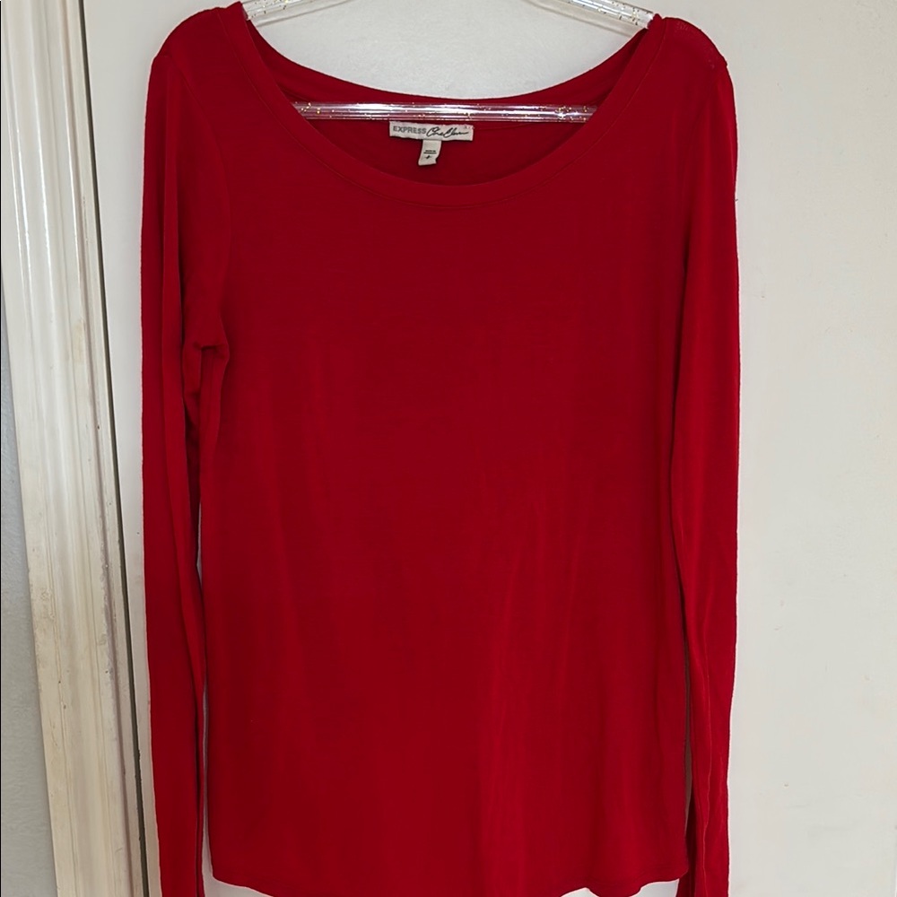 Women's Express Red Long Sleeve Top